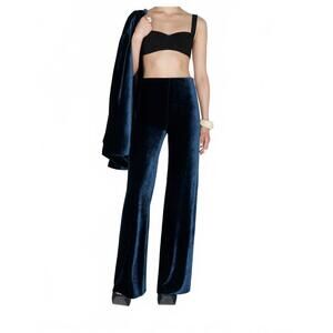 NEW GALVAN LONDON julianne velvet trousers in blue moon